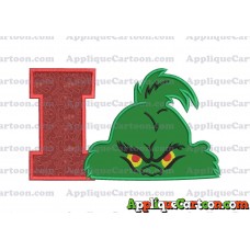 The Grinch Head Applique Embroidery Design With Alphabet I