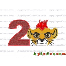 The Lion Guard Head Applique Embroidery Design Birthday Number 2