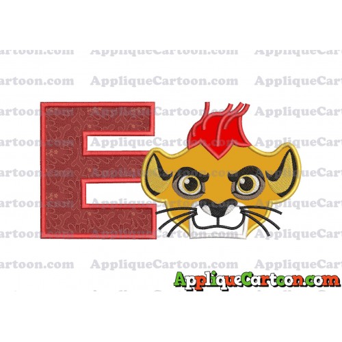 The Lion Guard Head Applique Embroidery Design With Alphabet E