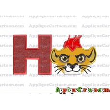 The Lion Guard Head Applique Embroidery Design With Alphabet H