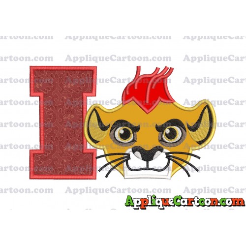 The Lion Guard Head Applique Embroidery Design With Alphabet I