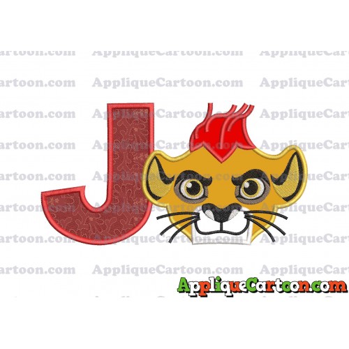The Lion Guard Head Applique Embroidery Design With Alphabet J