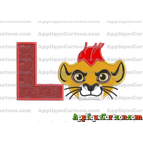 The Lion Guard Head Applique Embroidery Design With Alphabet L