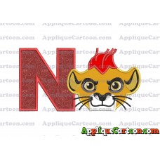 The Lion Guard Head Applique Embroidery Design With Alphabet N
