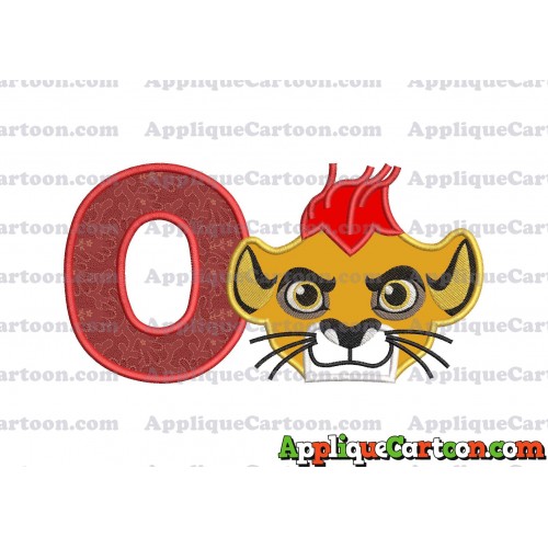 The Lion Guard Head Applique Embroidery Design With Alphabet O