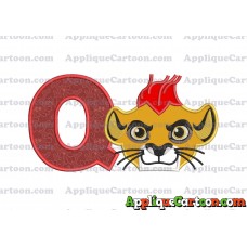 The Lion Guard Head Applique Embroidery Design With Alphabet Q