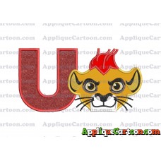 The Lion Guard Head Applique Embroidery Design With Alphabet U