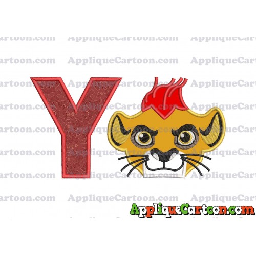 The Lion Guard Head Applique Embroidery Design With Alphabet Y
