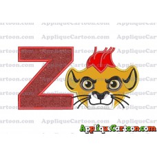 The Lion Guard Head Applique Embroidery Design With Alphabet Z