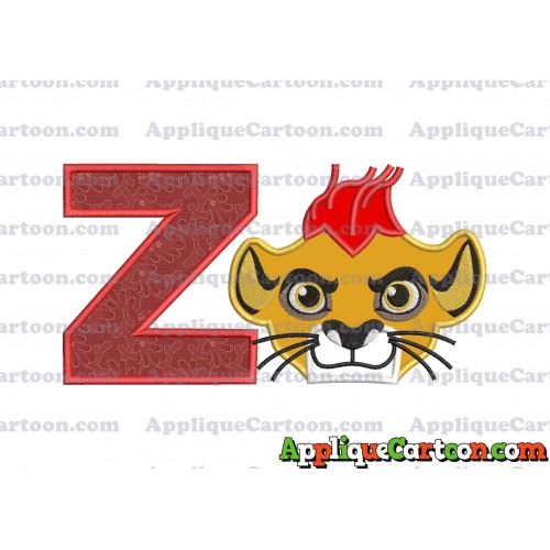 The Lion Guard Head Applique Embroidery Design With Alphabet Z