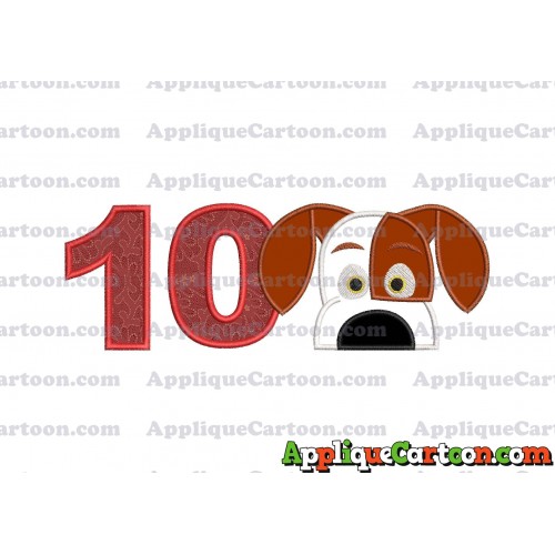The Secret Life Of Pets Applique Embroidery Design Birthday Number 10