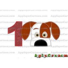 The Secret Life Of Pets Applique Embroidery Design Birthday Number 1