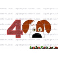 The Secret Life Of Pets Applique Embroidery Design Birthday Number 4