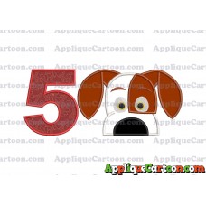 The Secret Life Of Pets Applique Embroidery Design Birthday Number 5
