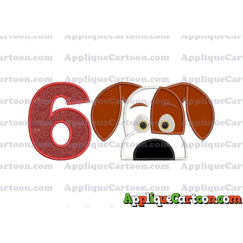 The Secret Life Of Pets Applique Embroidery Design Birthday Number 6
