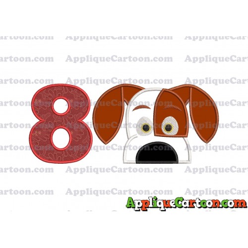 The Secret Life Of Pets Applique Embroidery Design Birthday Number 8