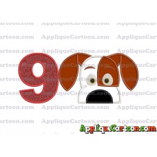 The Secret Life Of Pets Applique Embroidery Design Birthday Number 9