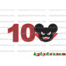 The Vampire Mickey Ears Applique Design Birthday Number 10