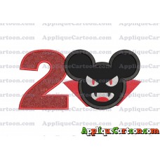The Vampire Mickey Ears Applique Design Birthday Number 2