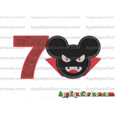 The Vampire Mickey Ears Applique Design Birthday Number 7