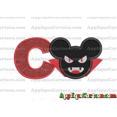 The Vampire Mickey Ears Applique Design With Alphabet C