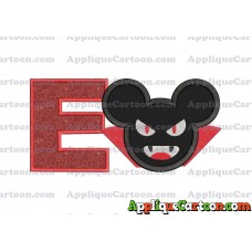 The Vampire Mickey Ears Applique Design With Alphabet E