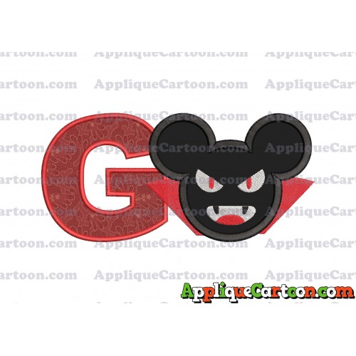 The Vampire Mickey Ears Applique Design With Alphabet G