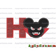 The Vampire Mickey Ears Applique Design With Alphabet H