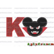 The Vampire Mickey Ears Applique Design With Alphabet K