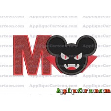 The Vampire Mickey Ears Applique Design With Alphabet M