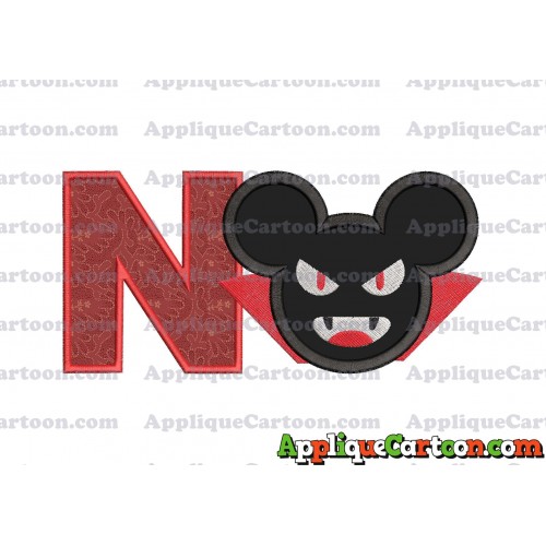 The Vampire Mickey Ears Applique Design With Alphabet N