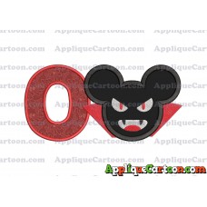 The Vampire Mickey Ears Applique Design With Alphabet O