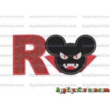 The Vampire Mickey Ears Applique Design With Alphabet R