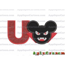 The Vampire Mickey Ears Applique Design With Alphabet U