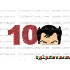 The Wolverine Head Applique Embroidery Design Birthday Number 10