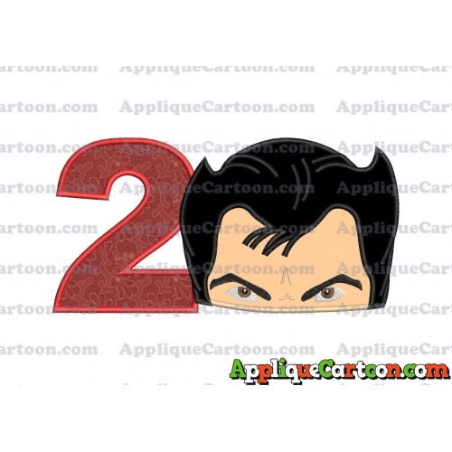 The Wolverine Head Applique Embroidery Design Birthday Number 2