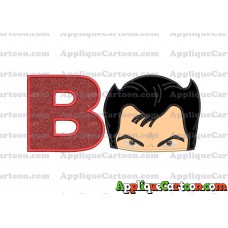 The Wolverine Head Applique Embroidery Design With Alphabet B