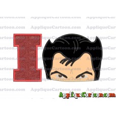 The Wolverine Head Applique Embroidery Design With Alphabet I