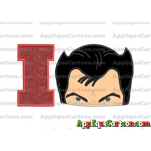 The Wolverine Head Applique Embroidery Design With Alphabet I