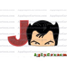 The Wolverine Head Applique Embroidery Design With Alphabet J