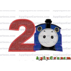 Thomas The Train Head Applique Embroidery Design 02 Birthday Number 2