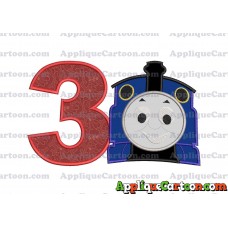 Thomas The Train Head Applique Embroidery Design 02 Birthday Number 3