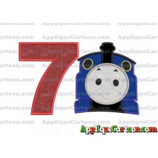 Thomas The Train Head Applique Embroidery Design 02 Birthday Number 7