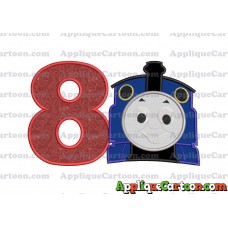 Thomas The Train Head Applique Embroidery Design 02 Birthday Number 8