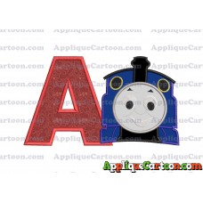 Thomas The Train Head Applique Embroidery Design 02 With Alphabet A