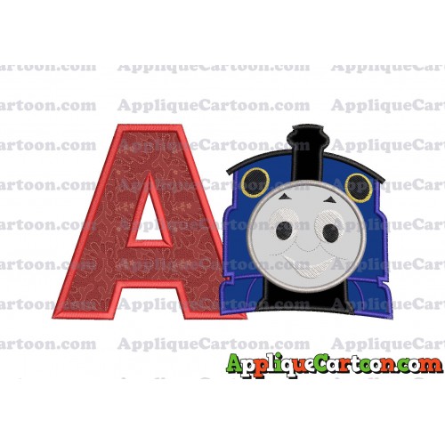 Thomas The Train Head Applique Embroidery Design 02 With Alphabet A