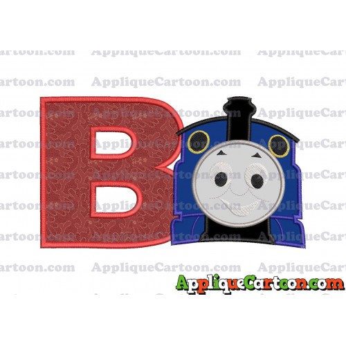 Thomas The Train Head Applique Embroidery Design 02 With Alphabet B