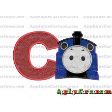 Thomas The Train Head Applique Embroidery Design 02 With Alphabet C