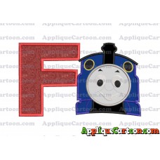 Thomas The Train Head Applique Embroidery Design 02 With Alphabet F