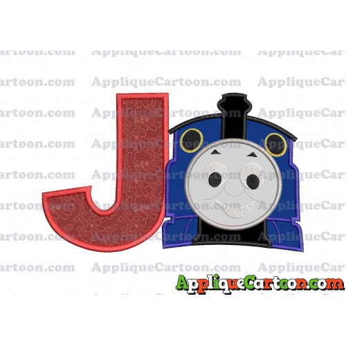 Thomas The Train Head Applique Embroidery Design 02 With Alphabet J